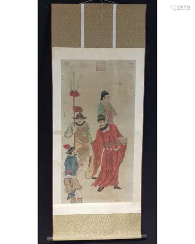 CHINESE SCROLL PAINTING OF EMPEROR