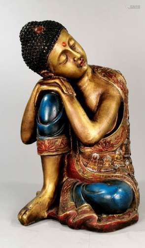 CHINESE BRONZE RESTING BUDDHA