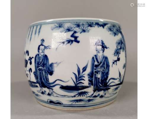 CHINESE BLUE AND WHITE PORCELAIN JAR