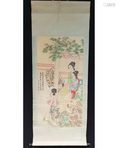 CHINESE SCROLL PAINTING OF LADIES