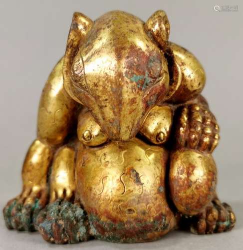 ANCIENT CHINESE GILDED BEAR
