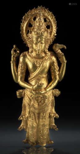 Bedeutende und seltene Figur des Shiva aus Gold