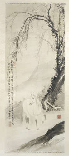 Pu Quan (1913-1991), edler Schimmel, Tusche auf Papier
