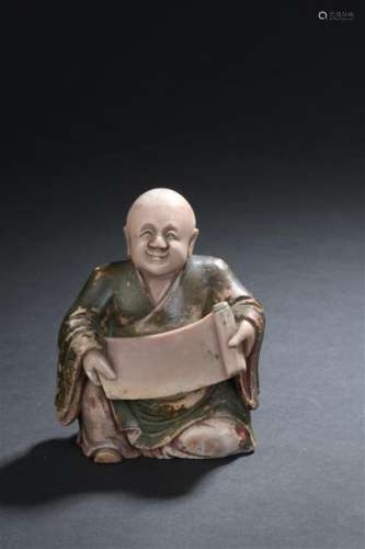 Statuette de Luohan en stéatite Chine, XIXe siècle…
