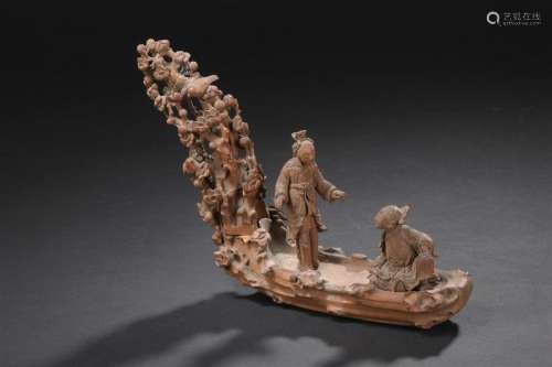 Groupe en bois sculpté Chine, début du XXe siècle …