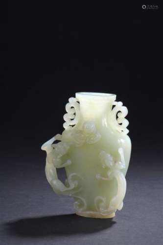 Vase en jade céladon Chine, XXe siècle Balustre, s…