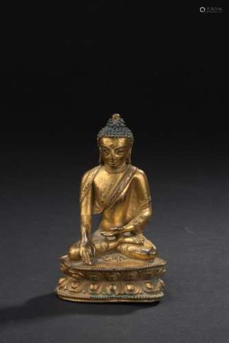 Statuette de bouddha en bronze doré Chine, fin du …