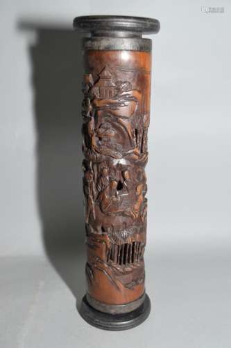 Chinese Bamboo Carved Incense Holder