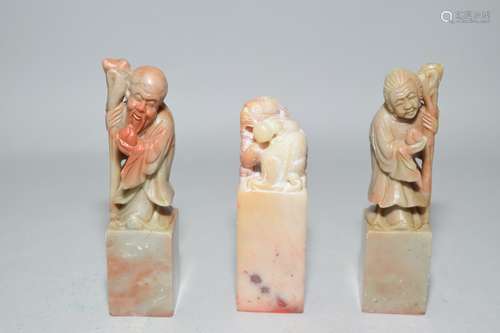 Group of Chinese Soapstone Carved Seals