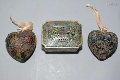 Group of Chinese Peking Glass Cloisonne Decor