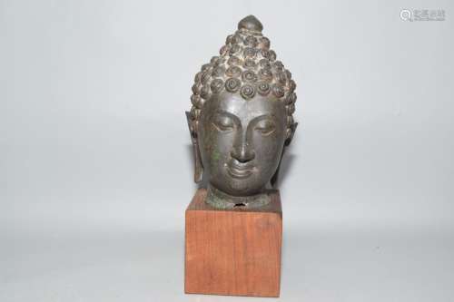 18-19th C. Thai Bronze Buddha Head
