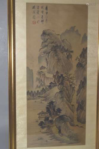 Chinese Watercolor In Frame, Zong Cang