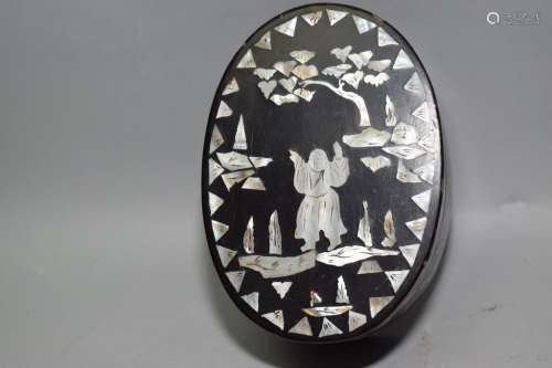 Late Qing Chinese Mother-of-Pearl Inlay Lacquer Box