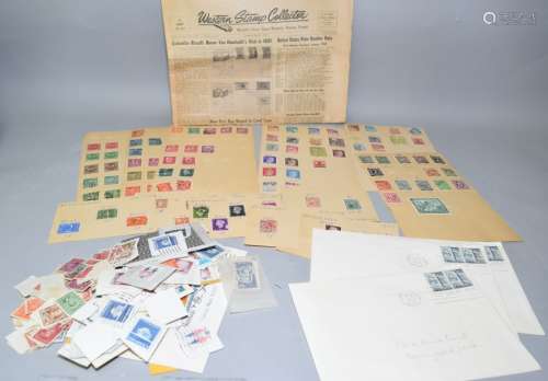 Group of International Stamps and Postcards