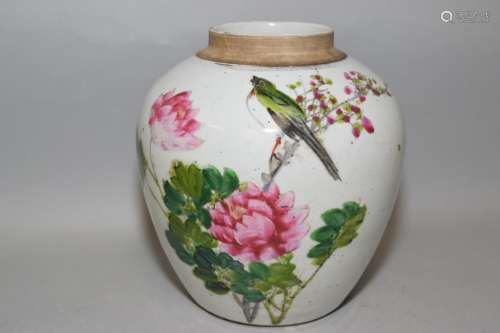 Late Qing/Republic Chinese Famille Verte Jar