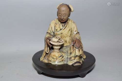 Early 20th C. Chinese ShiWan Pottery Boy