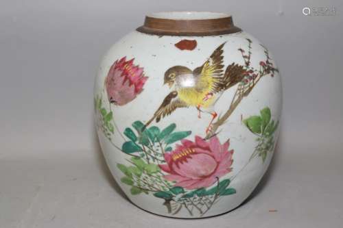 Late Qing/Republic Chinese Famille Verte Jar