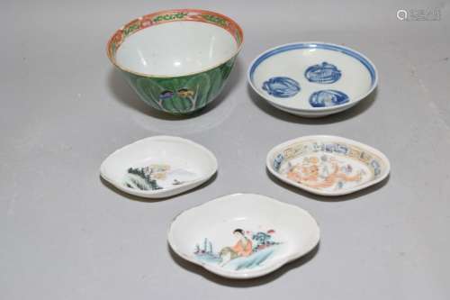 Group of Republic Chinese Famille Rose/B&W Wares