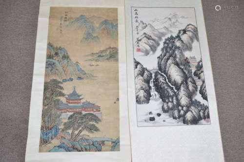 Chinese Watercolor Paintings after Xi Ying & Qiu Ying