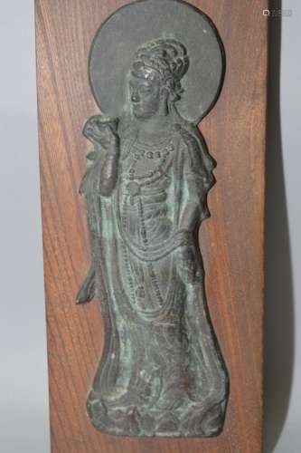 Korean Bronze Buddha Plaque
