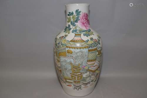 19th C. Chinese Famille Verte Vase, Xu PinHeng