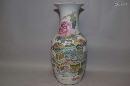 19th C. Chinese Famille Verte Vase, Fang JiaZhen