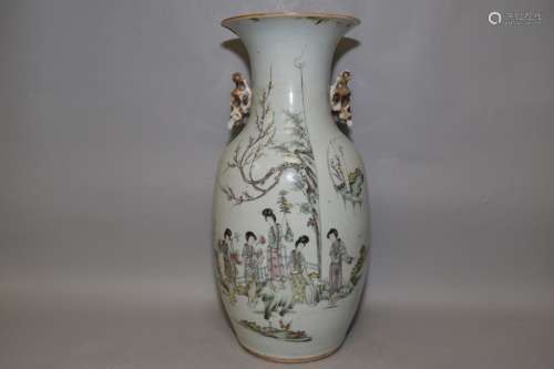 19th C. Chinese Famille Rose Maidens Vase