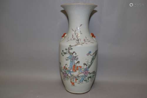 19th C. Chinese Famille Rose Vase, Huang YiCheng