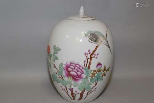 Late Qing/Republic Chinese Famille Verte Jar