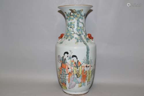 19th C. Chinese Famille Rose Vase, Wang YiShun