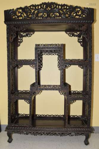 19th C. Chinese Guangdong Style Hongmu Curio Stand