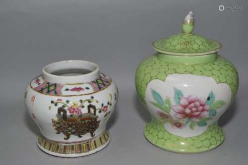 Two Late Qing Chinese Famille Rose Jars