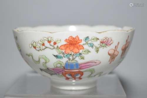 Qing Chinese Famille Rose Bowl, JiaQing Mark