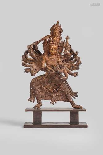 bronze standing durga