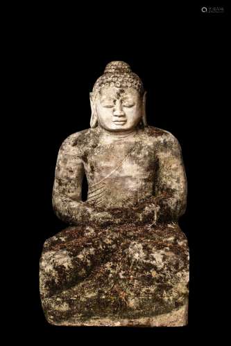 Java volcanic stone sitting Buddha