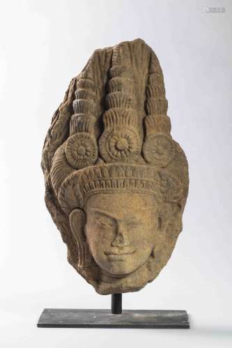 cambodia stone Devata 's head