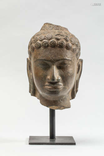 Dvaravati stone Buddha's head