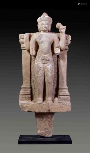 Khmer stone Vishnu stele