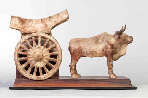 Wei terracota buffalo and his charriot