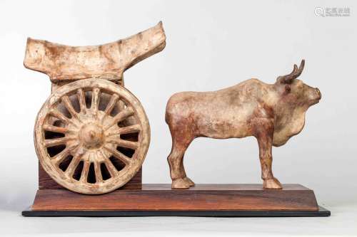 Wei terracota buffalo and his charriot