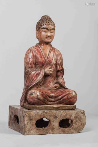 Tang terracota sitting Buddha