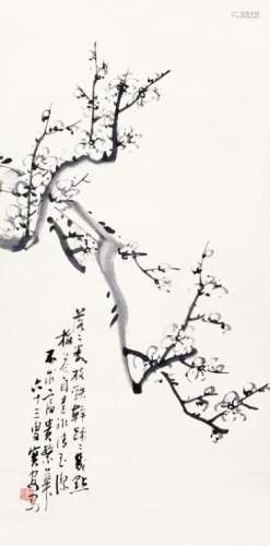 李可信 （1875-1949） 梅花之四 水墨纸本立轴