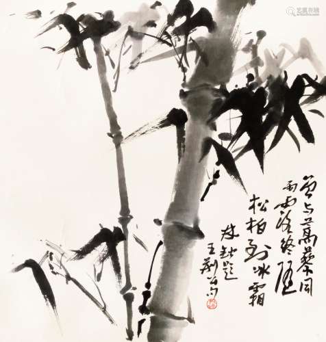 林锴 （1924-2006） 墨竹 设色纸本镜片