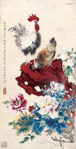 郑乃珖 （1911-2005） 富贵大吉图 设色纸本立轴