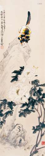 陈子奋 （1898-1976） 耄耋图1937年作 设色纸本镜框