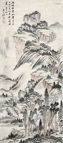 杨逸 （1864-1929） 山水 设色纸本立轴