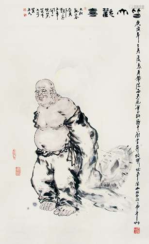 吴秉均 （b.1943） 皆大欢喜 设色纸本镜片