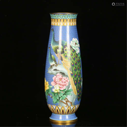 A CHINESE CLOISONNE FLOWER VASE