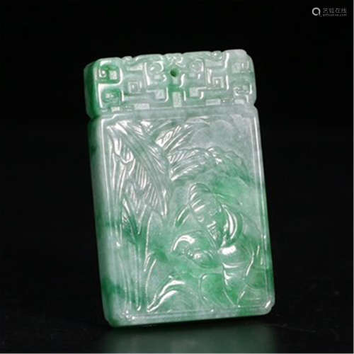 A CHINESE ANCIENT JADEITE FIGURE AND STORY PLAQUE