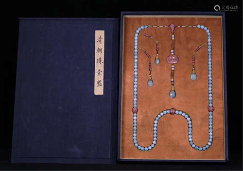 A CHINESE BLUE COURT BEAD NECKLACE